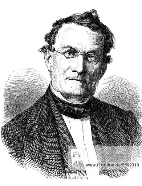 Albert Gottlieb Methfessel  1785 - 1869  a German composer and conductor  historical woodcut  circa 1870