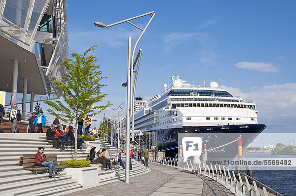 'Cruise liner ''Mein Schiff 2'' moored at the cruise terminal in Hamburg's HafenCity  Hamburg  Germany  Europe'