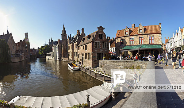 Historic Centre at Rozenhoedkaai  Quai of the Rosary  historic town centre of Bruges  UNESCO World Heritage Site  West Flanders  Flemish Region  Belgium  Europe