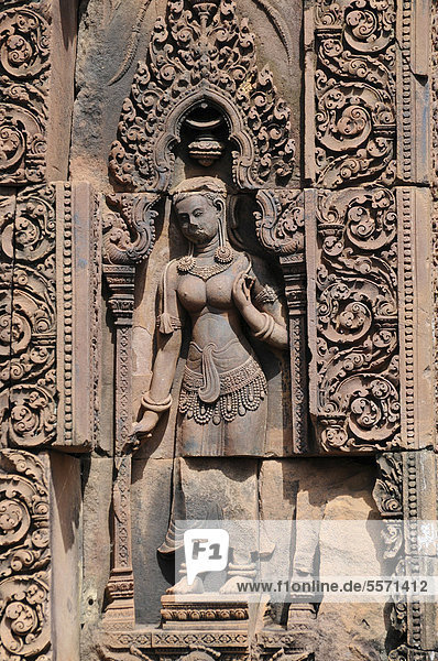 Apsara  Tempel  Banteay Srei  Angkor  Siem Reap  Kambodscha  Südostasien