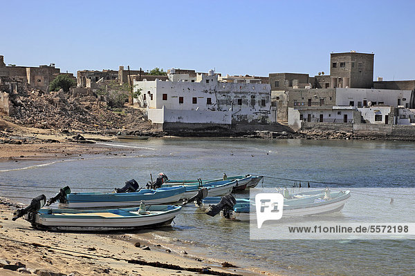 Old fishing port of Mirbat in the south of Oman  Arabian Peninsula  Middle East  Asia