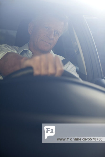 Man driving car  portrait