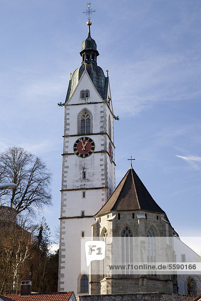 Katholische Kirche Johannes der Täufer  Laufenburg  Hochrhein  Karton Aargau  Schweiz  Europa  ÖffentlicherGrund