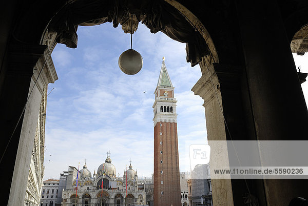 Markusplatz,  Glockenturm,  Markusturm Campanile di San Marco,  Markusdom,  Venedig,  Italien,  Europa