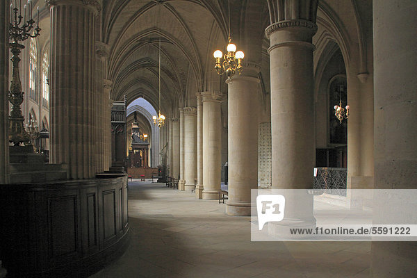 Interior view  St. Germain l'Auxerrois church  Place du Louvre  Paris  France  Europe