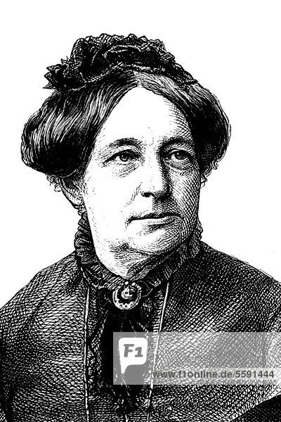 Louise Otto-Peters  auch Luise Otto-Peters  Pseudonym Otto Stern  1819 - 1895  Schriftstellerin und Mitbegründerin der bürgerlichen deutschen Frauenbewegung  historischer Stich  1883