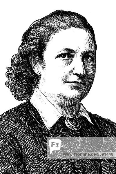 Jenny Hirsch  1829 - 1902  eine deutsche Übersetzerin  Schriftstellerin  Redakteurin und Frauenrechtlerin  historischer Stich  1883