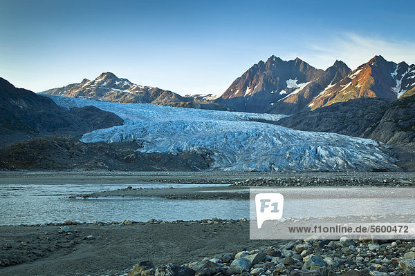 Riggs Gletscher im Morgenlicht  Glacier Bay National Park & Preserve  Southeast Alaska  Sommer