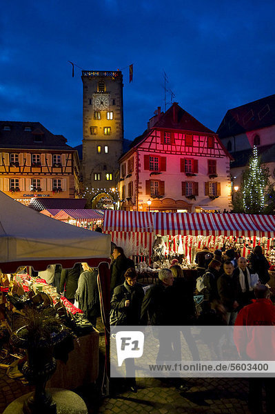 Christmas market  Ribeauville  Alsace  France  Europe