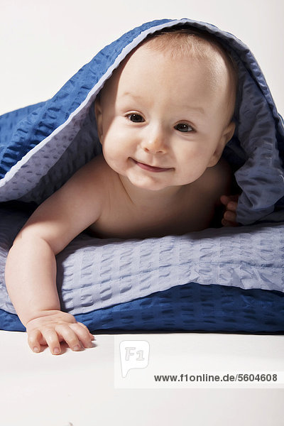 Baby  Junge  8 Monate  unter Decke