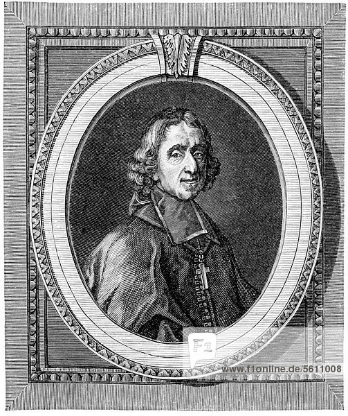 Historischer Druck aus dem 19. Jahrhundert  Portrait von FranÁois de Salignac de La Mothe-FÈnelon  1651 - 1715  ein französischer Erzbischof und Schriftsteller