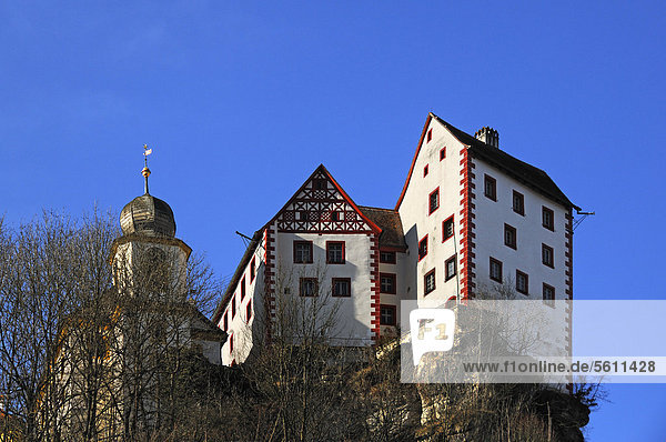 Burg Egloffstein  1358 erwähnt  mit Burgkapelle von 1750  Rittergasse 80b  Egloffstein  Oberfranken  Bayern  Deutschland  Europa