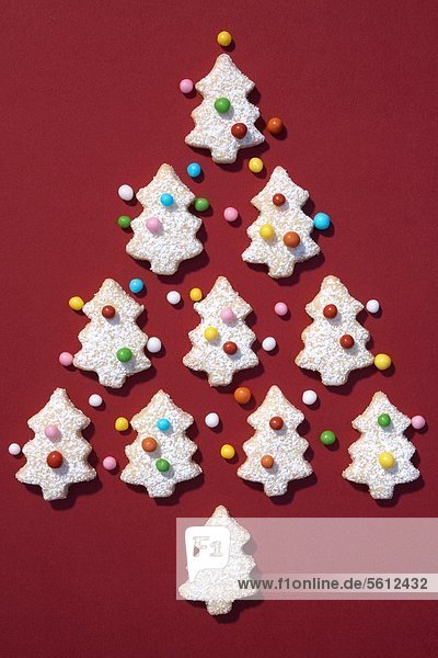 Christmas cookies in shape of a Christmas tree