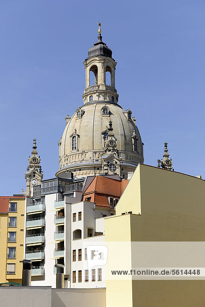 Architektur im Umfeld der Frauenkirche  Dresden  Freistaat Sachsen  Deutschland  Europa