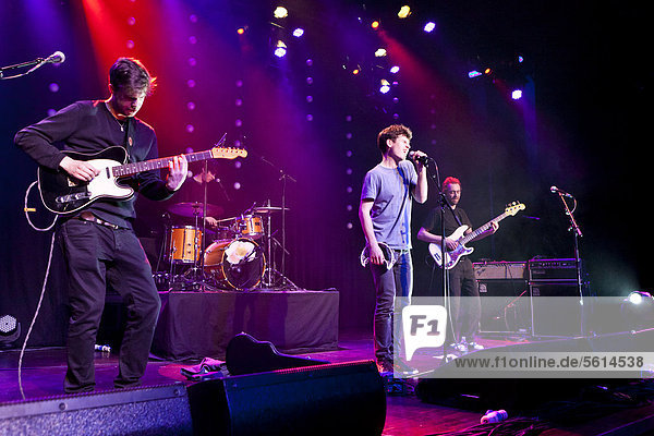 Swiss singer songwriter James Gruntz and band live at the Winterfestival Wolhusen Lucerne Switzerland Europe