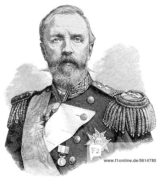 Historical illustration from the 19th century  portrait of Oscar II or Oscar Frederick Bernadotte  1829 - 1907  King of Sweden and Norway