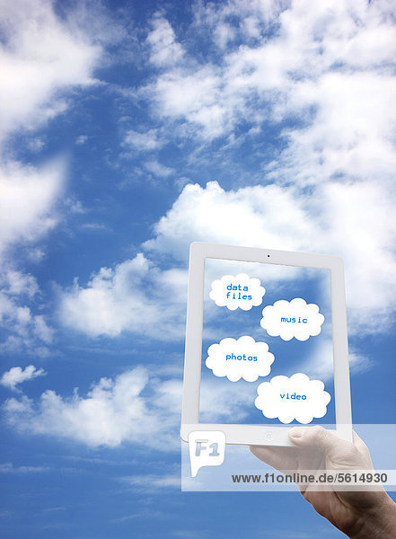IPad  Wolken  Himmel  Symbolbild Cloud-Computing  Cloud