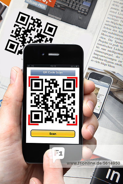 QR-Code Reader  QR  Quick Response  Einlesen eines QR-Codes mit einem Smartphone  iphone