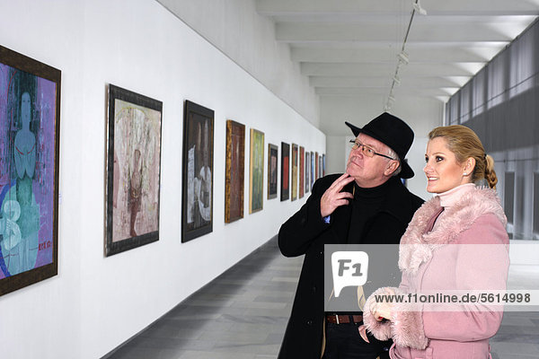 Visitors to art gallery  Carlsbad  Czech Republic  Europe