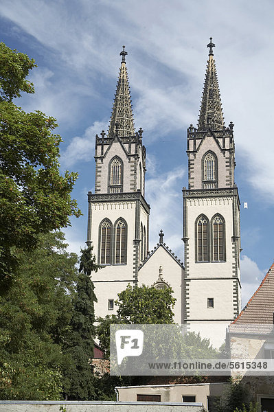 Kirchtürme von St. Aegidien  Oschatz  Sachsen  Deutschland  Europa