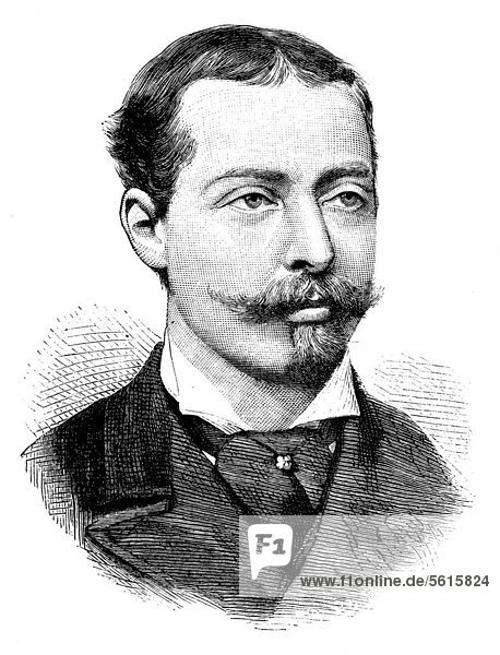 Prince Leopold  Duke of Albany  portrait  historical engraving  1888