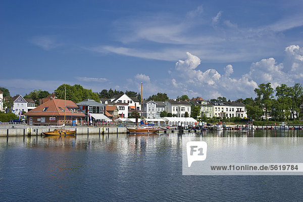 Harbour with townscape  Neustadt in Holstein  Schleswig-Holstein  Germany  Europe