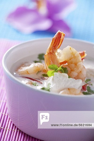 Garnelensuppe mit Sauerrahm (Thailand)
