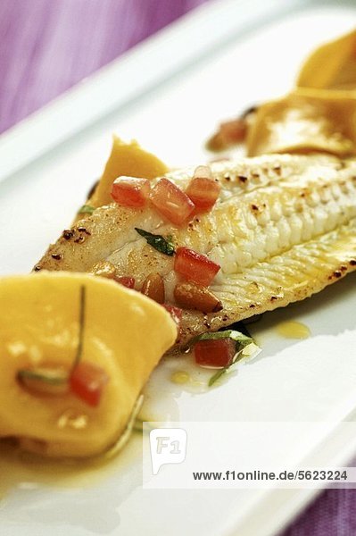 Seezunge mit Ricotta-Zitronentortellini