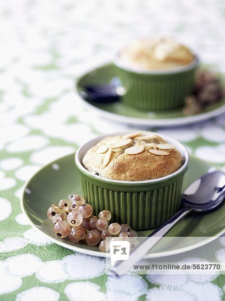 Mincemeat souffle garnished with white currants