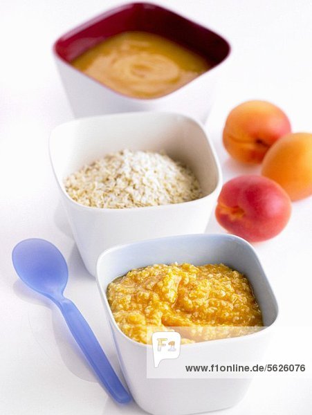 Apricots purÈe and millet (baby food)