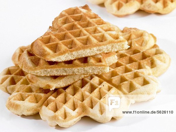 A stack of heart-shaped waffles