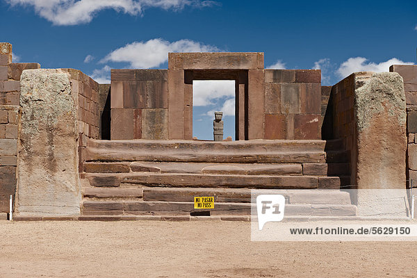 Kalasasaya Tempel  Tiwanaku  Tiahuanaco  La Paz  Bolivien  Südamerika