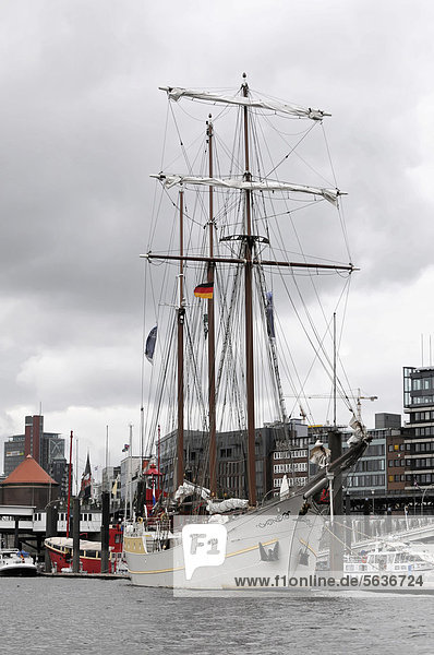 Sailing ship  Mare Frisium  52m  built in 1916  sail area of 634 square meters  day trips for a maximum of 90 people  Hanseatic City of Hamburg  Germany  Europe