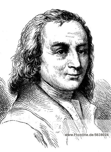 Matthias Claudius  Pseudonym Asmus  1740 - 1815  deutscher Dichter und Journalist  historischer Holzstich  ca. 1888
