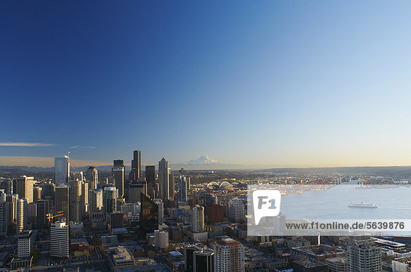 Luftaufnahme der Skyline von Seattle City