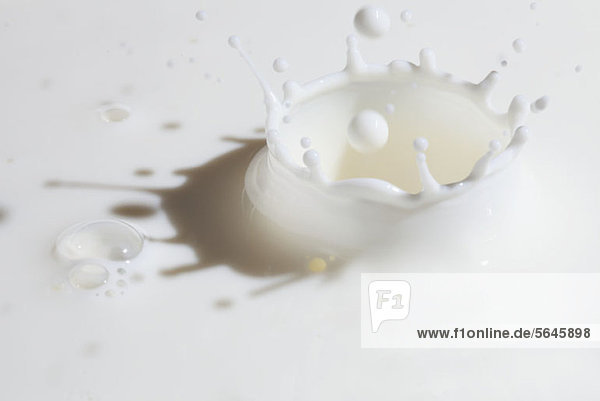 Close-up of milk splashing