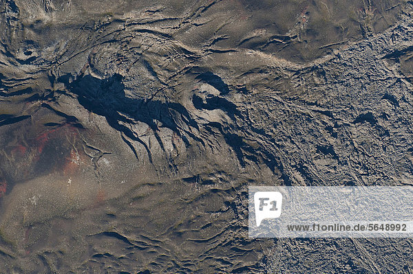 Luftaufnahme  d·_ahraun oder Odadahraun oder Missetäter-Lavafeld  alte erstarrte Lava  Hochland  Island  Europa