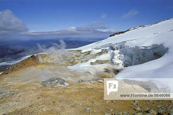 Gletscher Geothermalgebiet Kverkfjöll  Vatnajökull  Hochland  Island  Europa