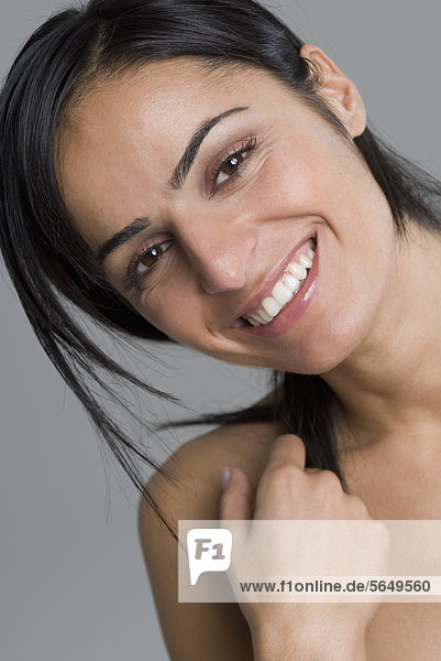 Young woman smiling  portrait