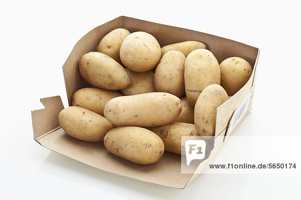 Kartoffeln im Karton  Nahaufnahme