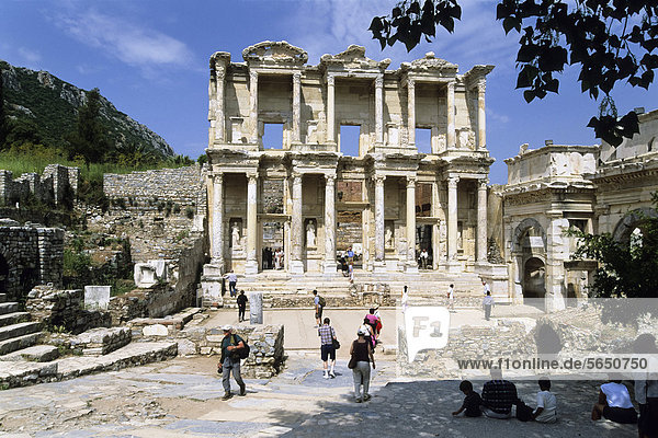 Celsus Library  ancient city of Ephesus  Turkey  Europe  Asia Minor