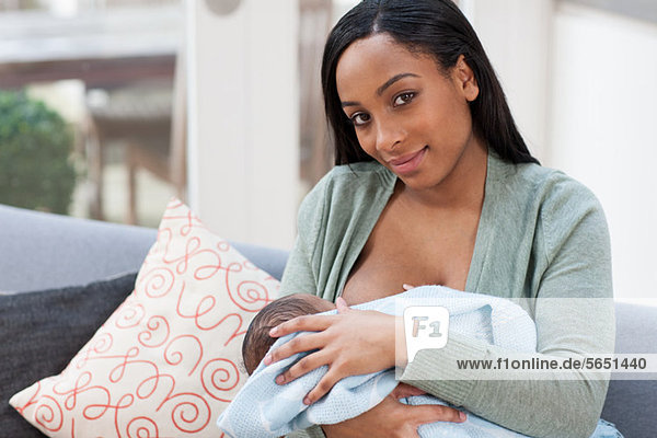 Mother breastfeeding her baby