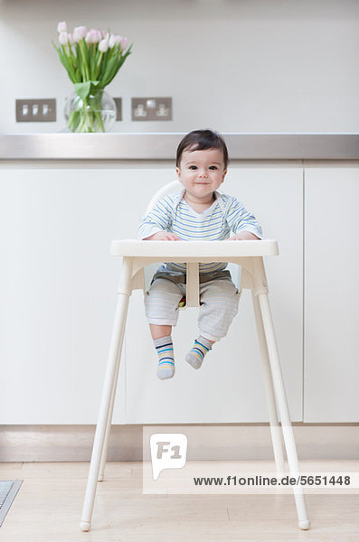 Baby boy in his high chair