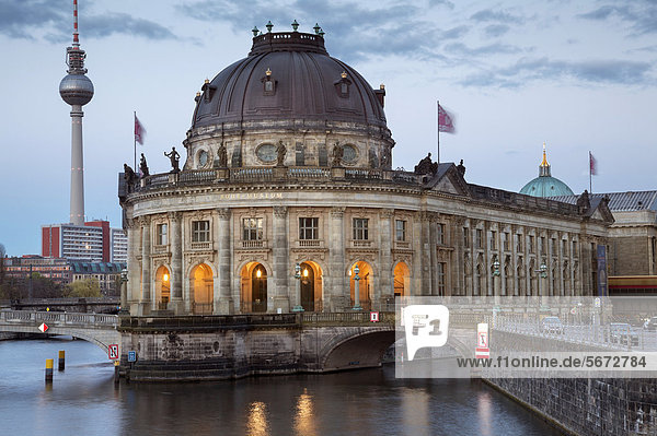 Bode Museum and Fernsehturm TV tower Berlin Germany Europe