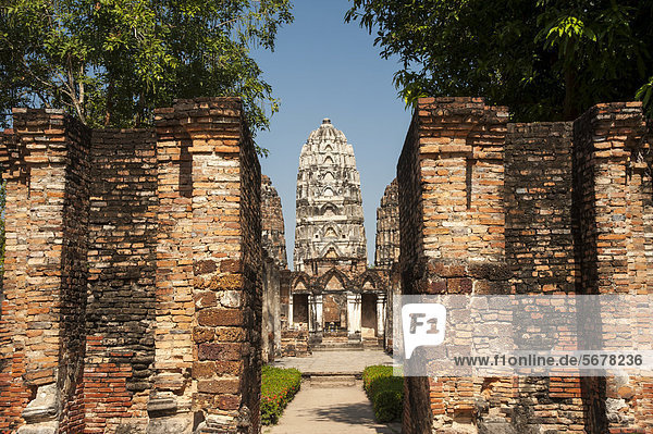 Wat Sri Sawai  Geschichtspark Sukhothai  Weltkulturerbe der UNESCO  Nordthailand  Thailand  Asien