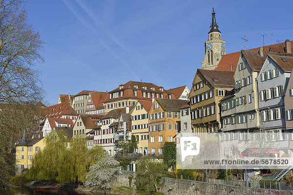 Europa Gebäude Fluss Baden-Württemberg Deutschland Tübingen