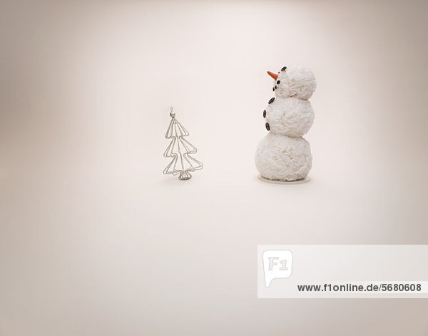 Christmas snowman decoration  studio shot