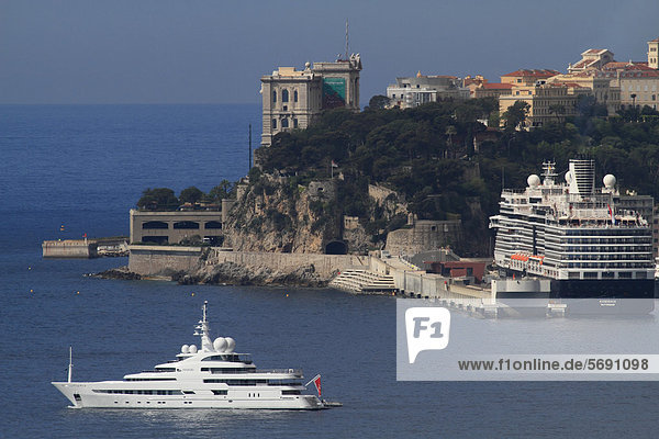 Pegaso  a cruiser and research vessel  built by Freire Shipyard  length: 73.60 m  built in 2011  anchored off Monaco  French Riviera  Mediterranean Sea  Europe