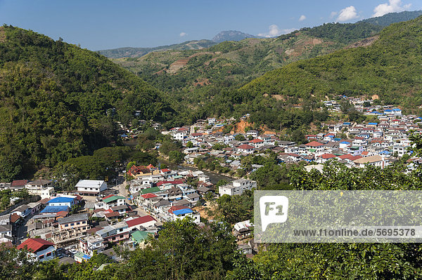 View of Mae Sai  the northernmost town in Thailand  Northern Thailand  Thailand  Asia