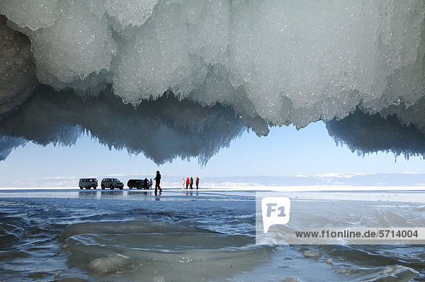 Ice cave on Olkhon island  Lake Baikal  Siberia  Russia  Eurasia